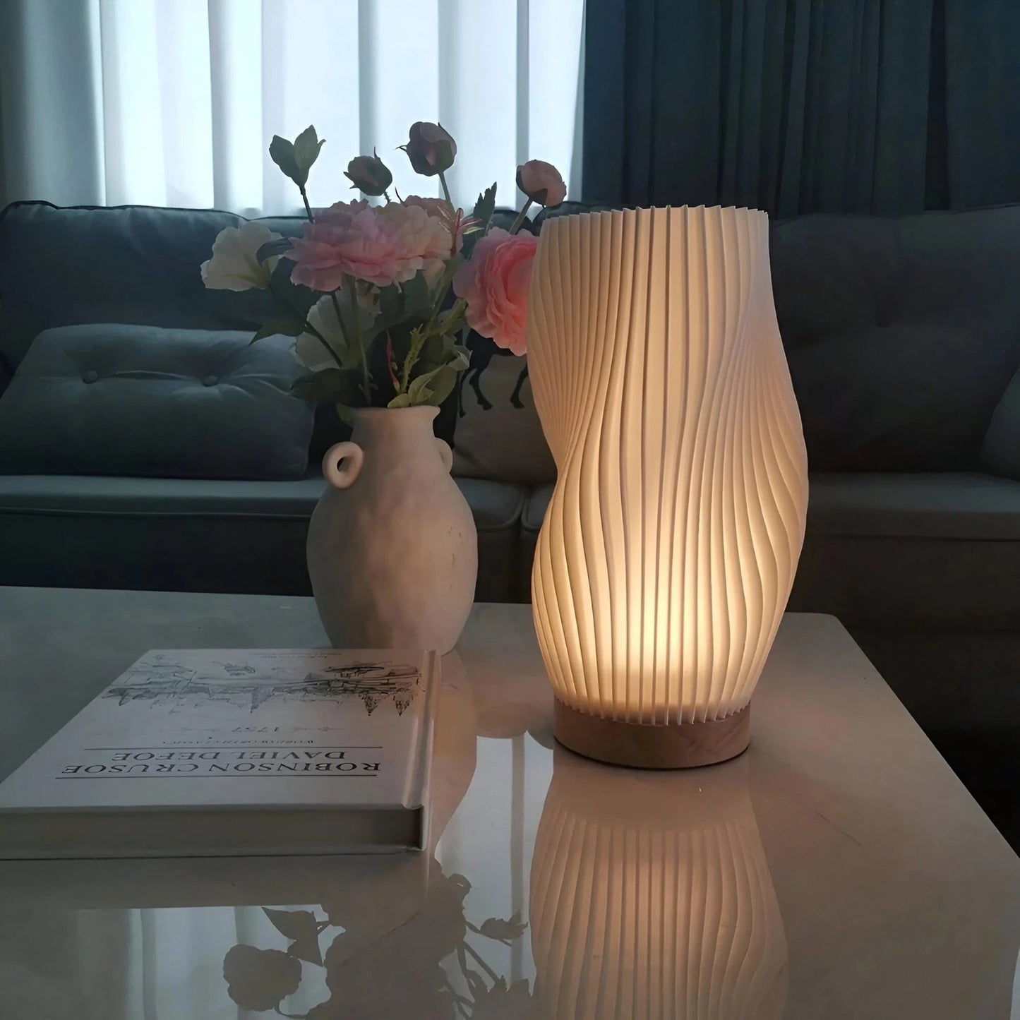 LumiHaven™ – Lampe de Table Dimmable Tactile en Bois Naturel