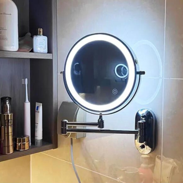 LumiReflex™ – Miroir Grossissant LED Rechargeable Salle de Bain & Maquillage