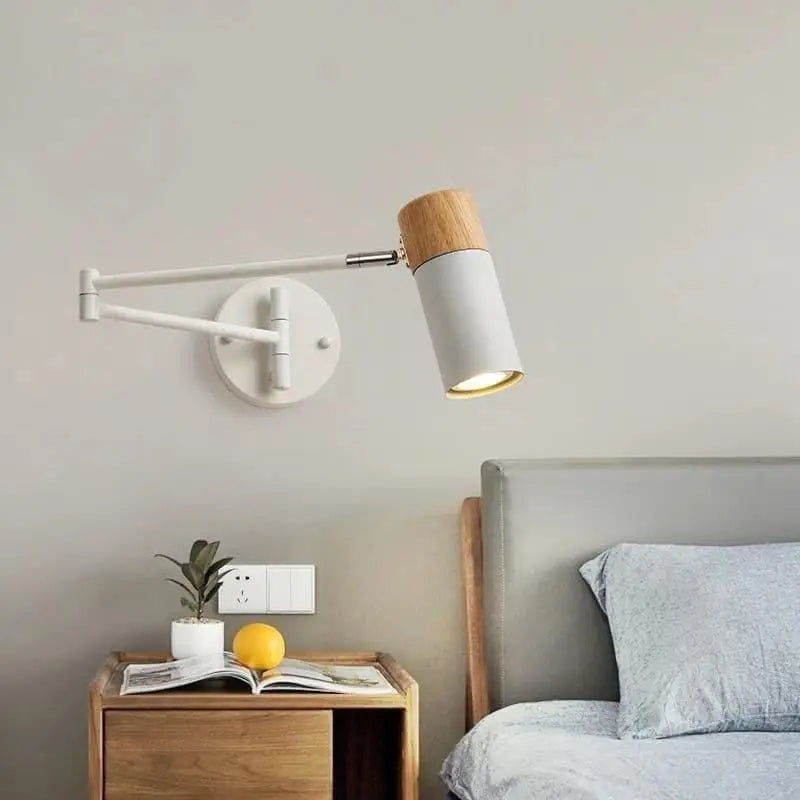 Lumina™ – Applique Murale Chambre LED Design Scandinave Bois & Aluminium