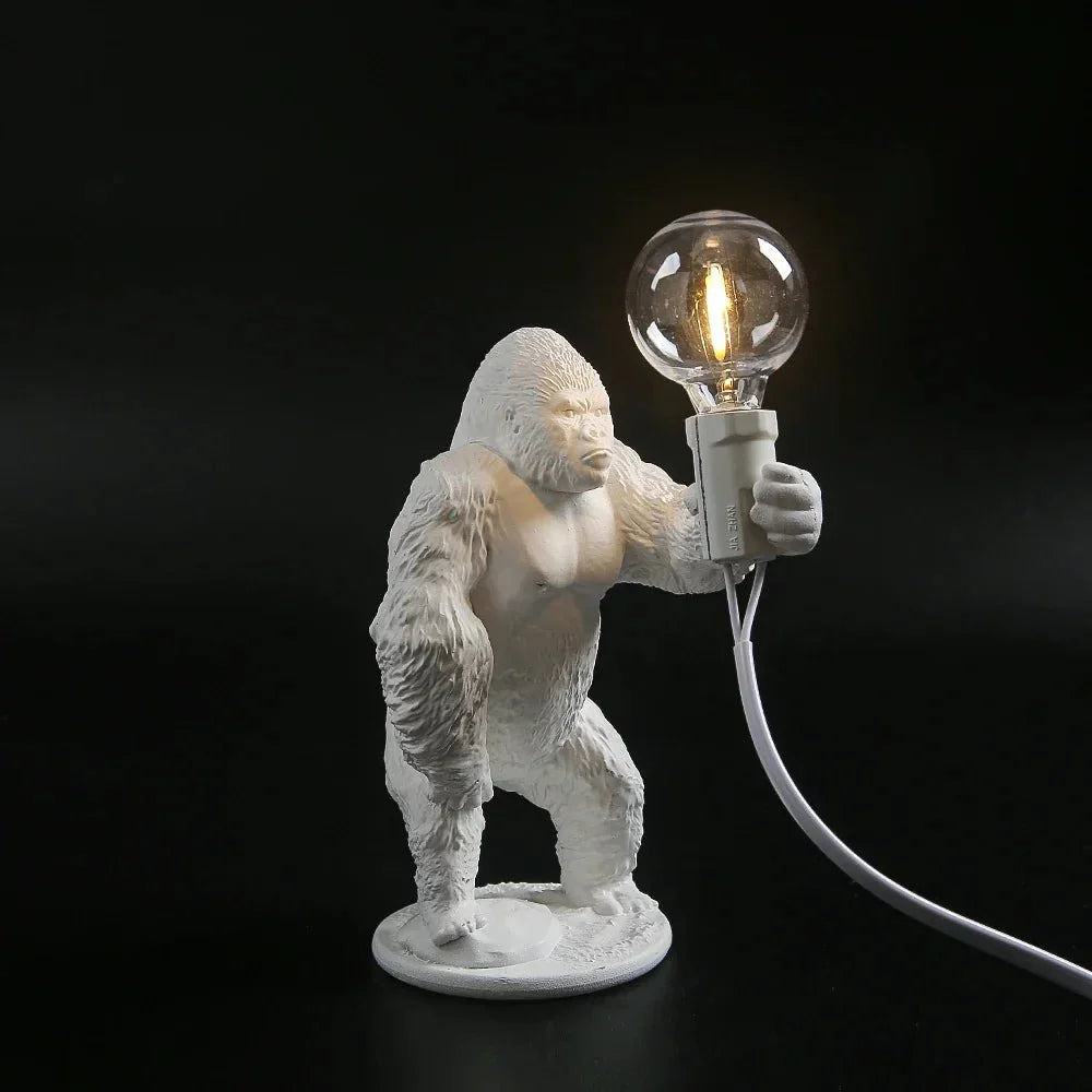 LumoGorilla™ – Lampe de Table en Résine Design Ludique Éclairage LED