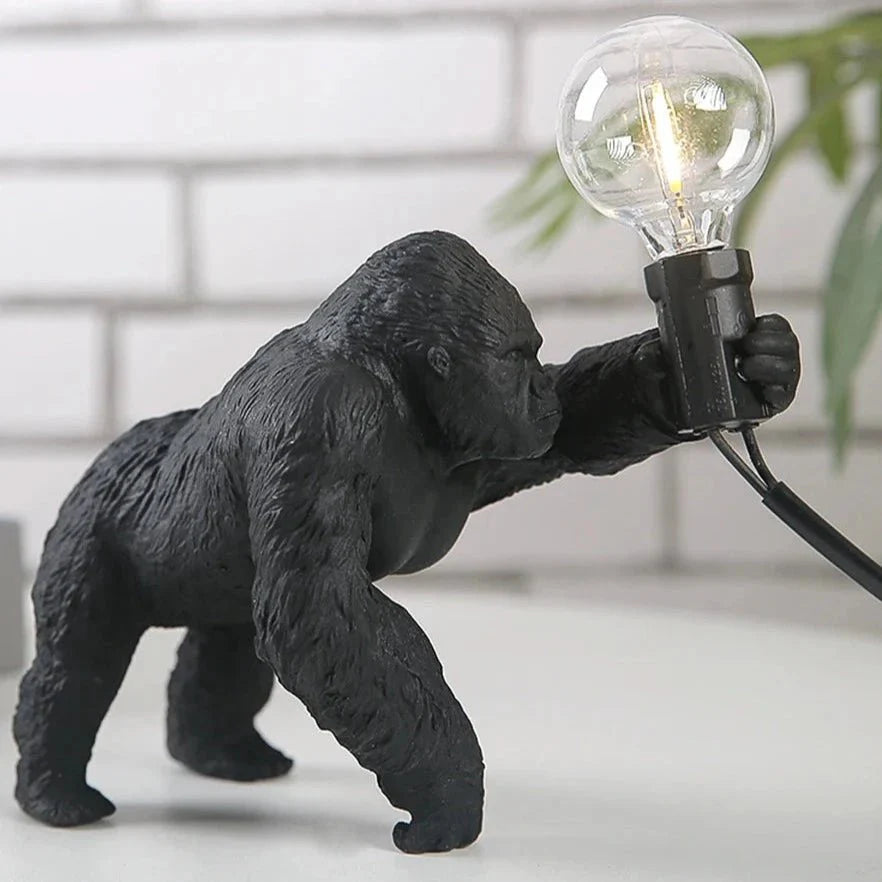 LumoGorilla™ – Lampe de Table en Résine Design Ludique Éclairage LED