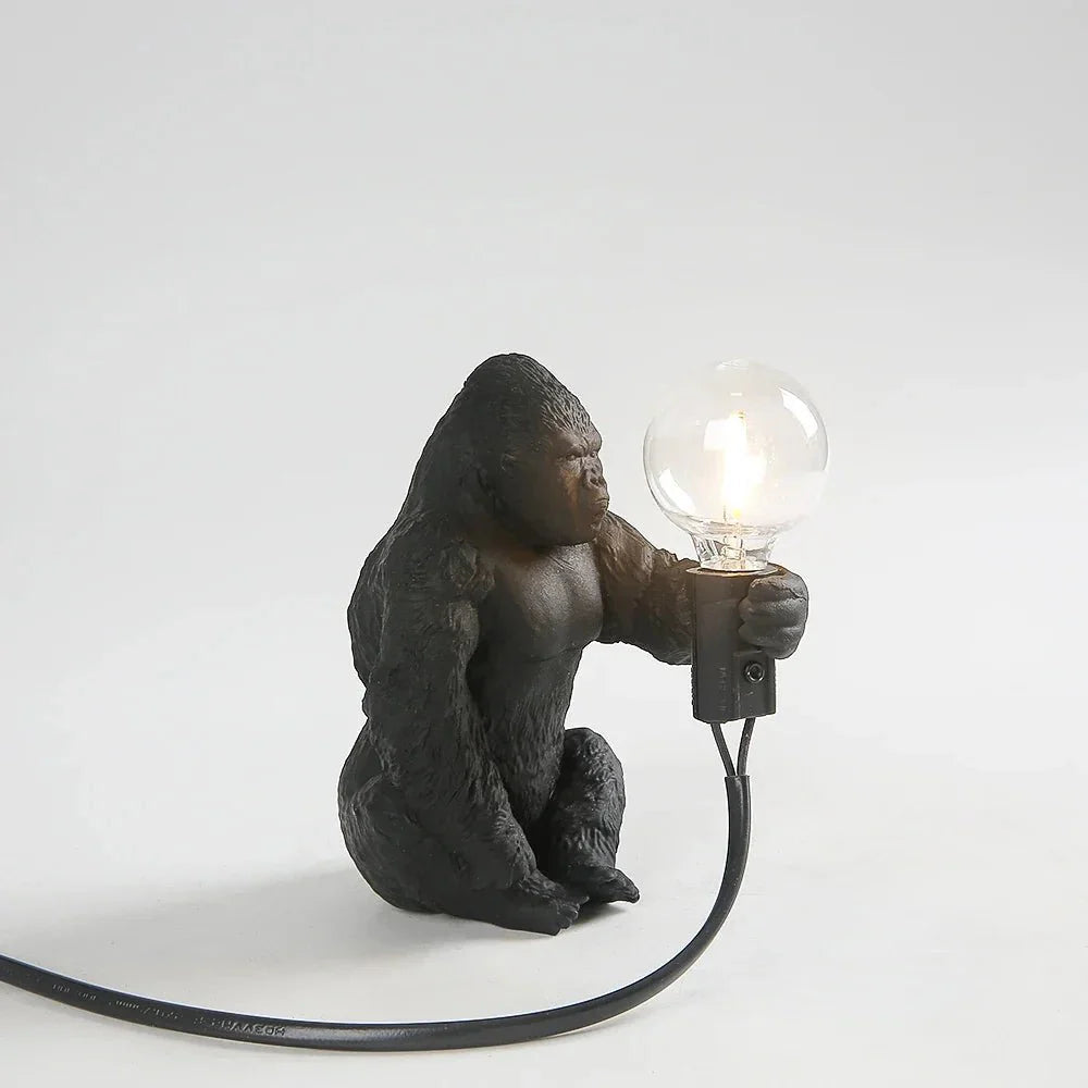 LumoGorilla™ – Lampe de Table en Résine Design Ludique Éclairage LED