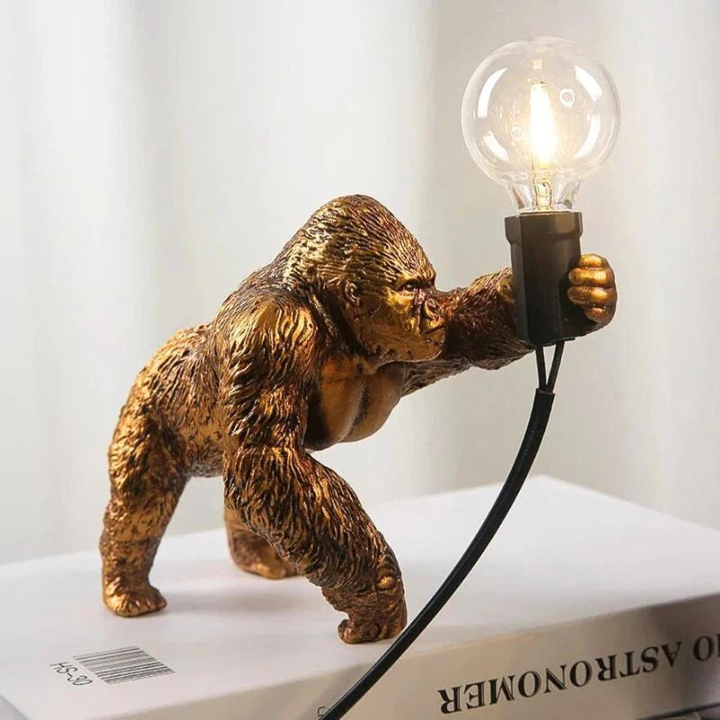 LumoGorilla™ – Lampe de Table en Résine Design Ludique Éclairage LED
