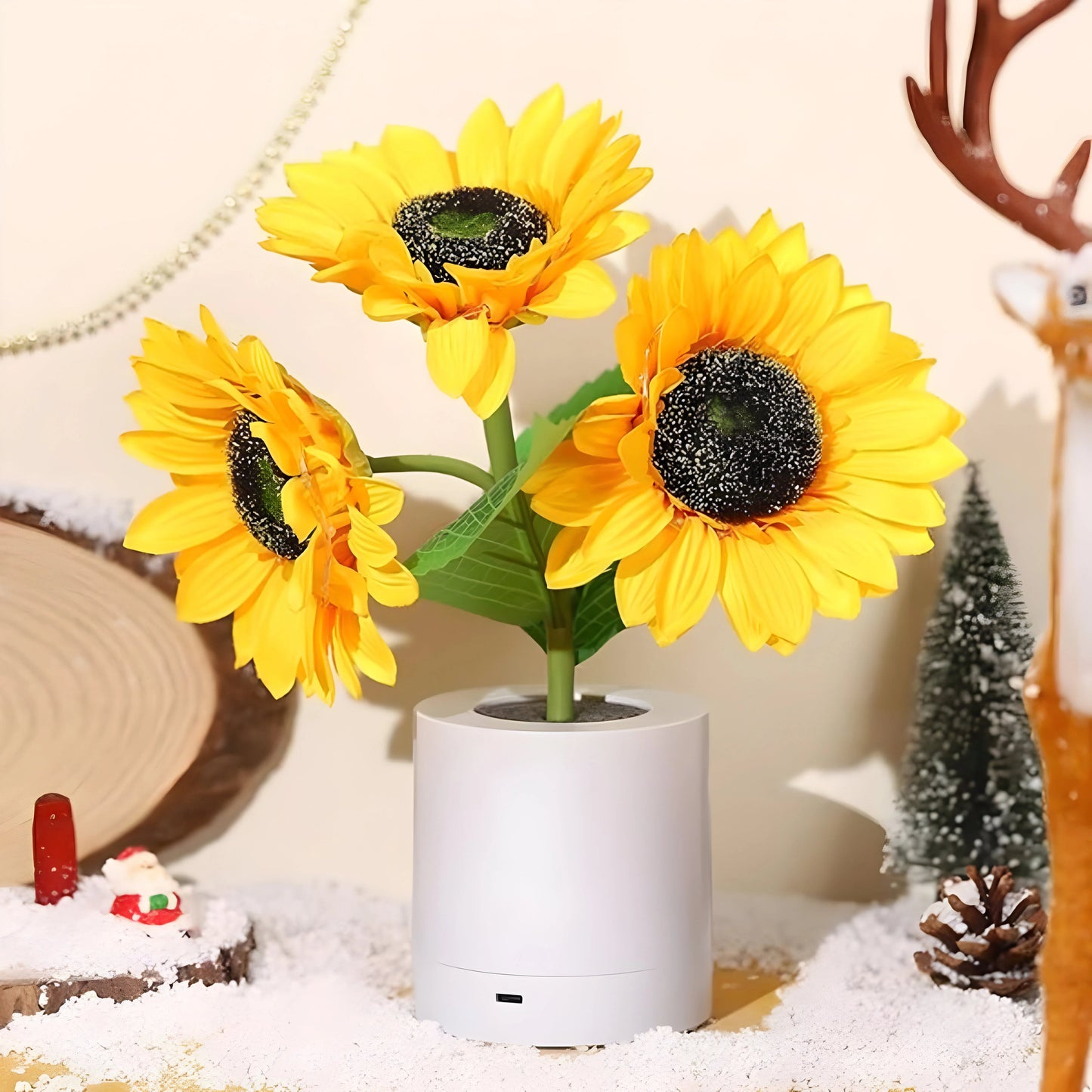LunaraBloom™ – Applique de Table LED en Forme de Tournesol avec Éclairage Doux