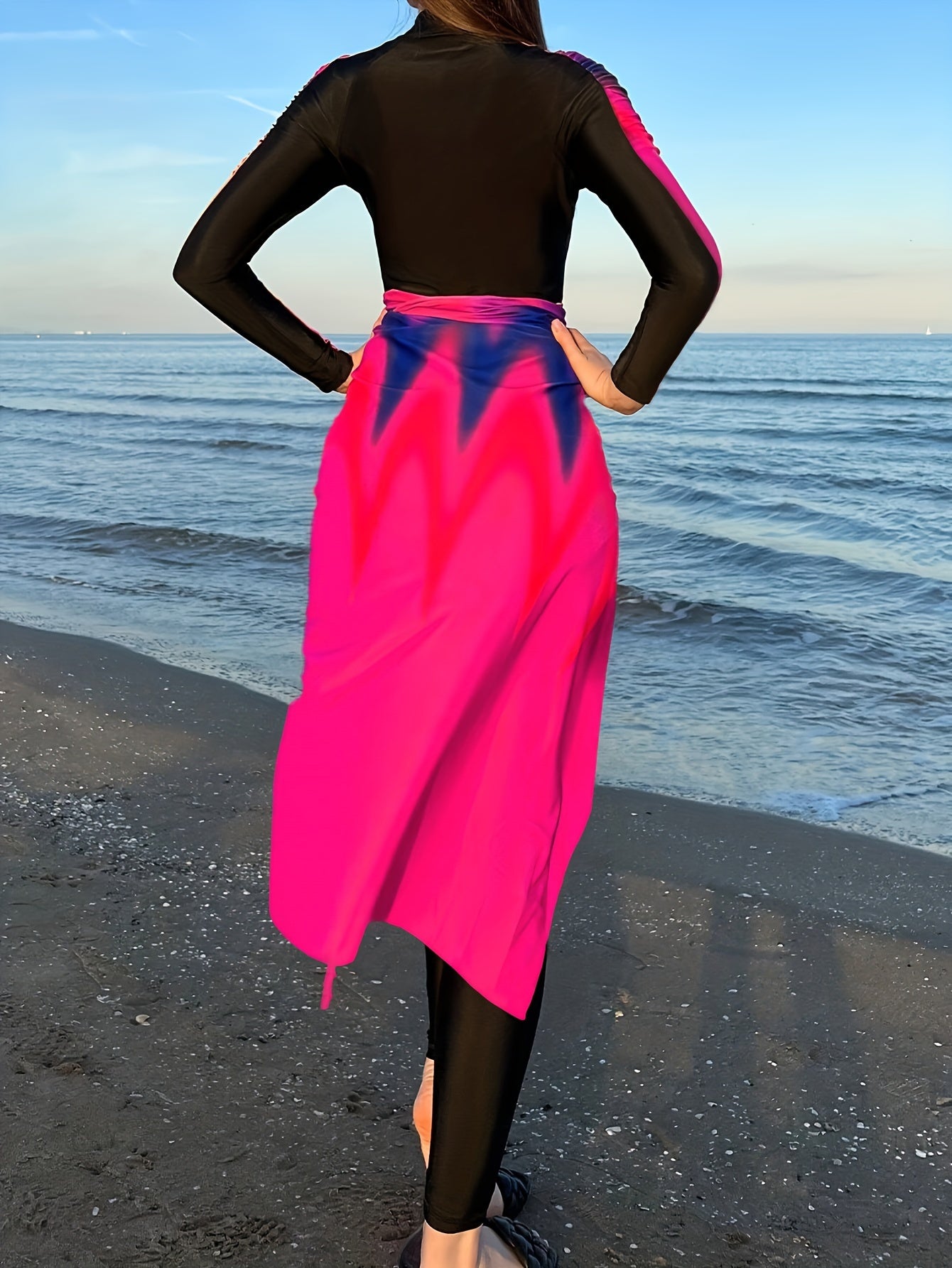 Lunaria™ – Maillot de Bain Manche Longue Femme avec Jupe Intégrée Modeste