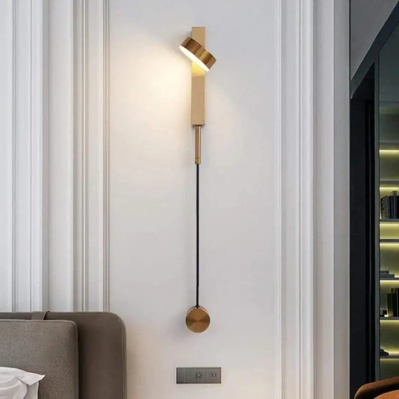 Lunaris™ – Applique Murale LED Orientable Design Moderne Noir & Or