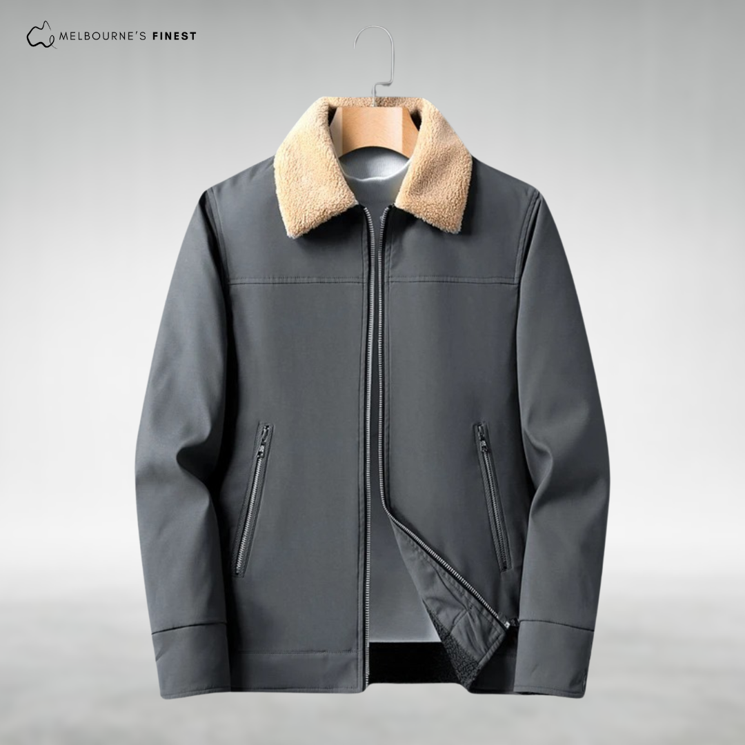 Veste Hiver Homme Doublée et Imperméable avec Poches Fermetures Éclair