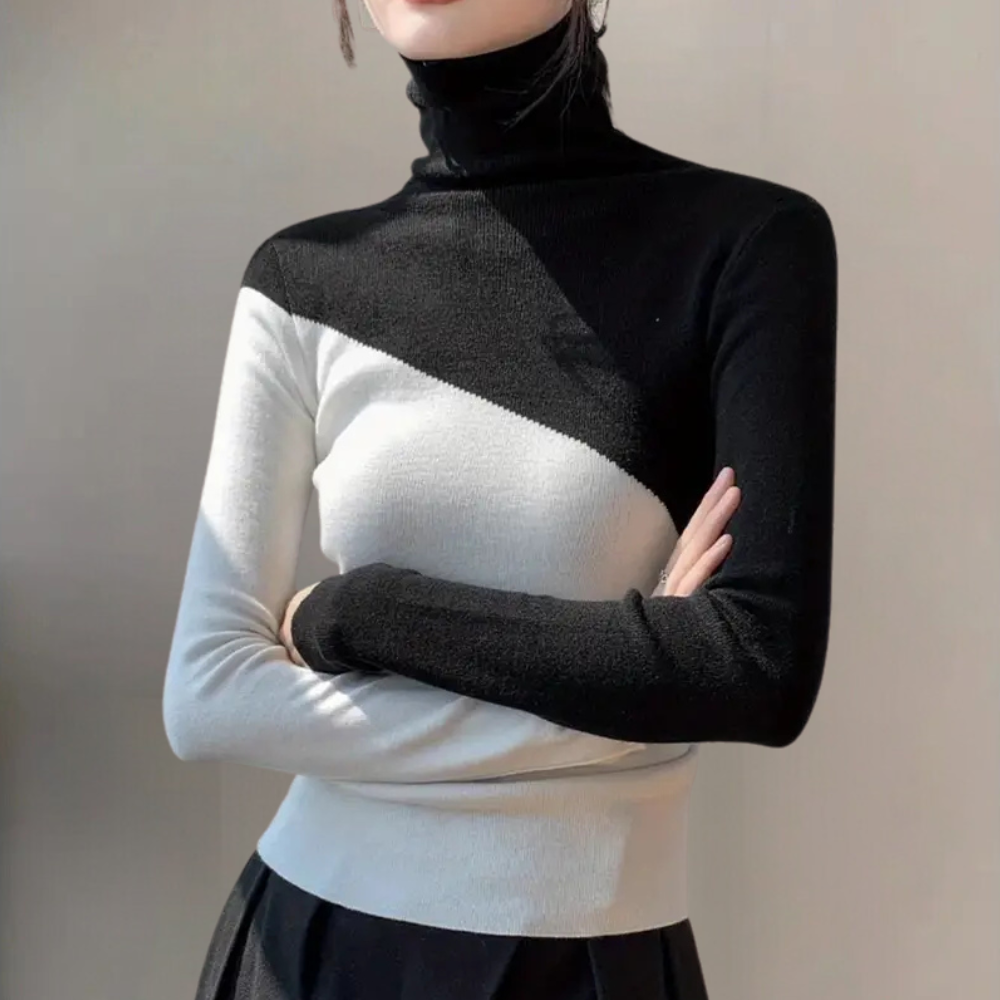 Pull Col Roulé Femme Tricot Chaude et Confortable