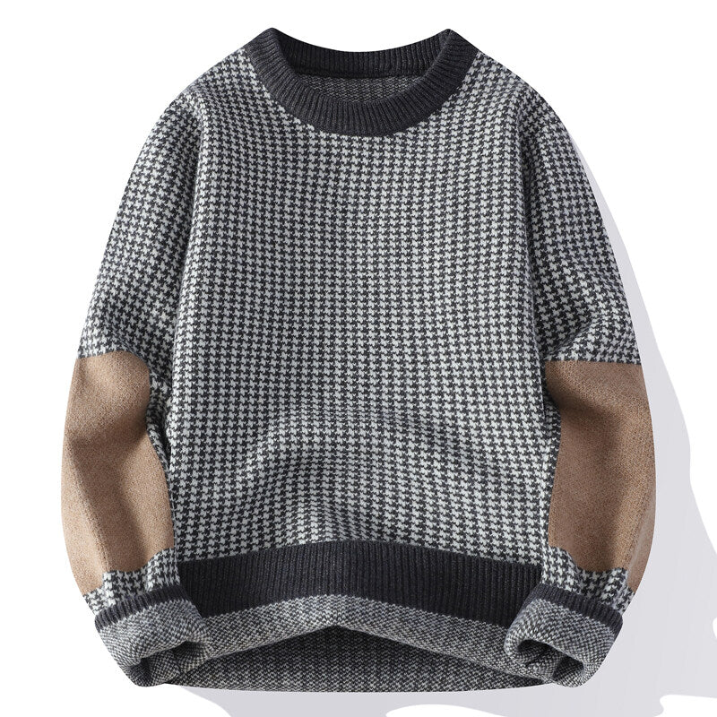 Pull en Maille Pied-de-Poule Doux pour Femme