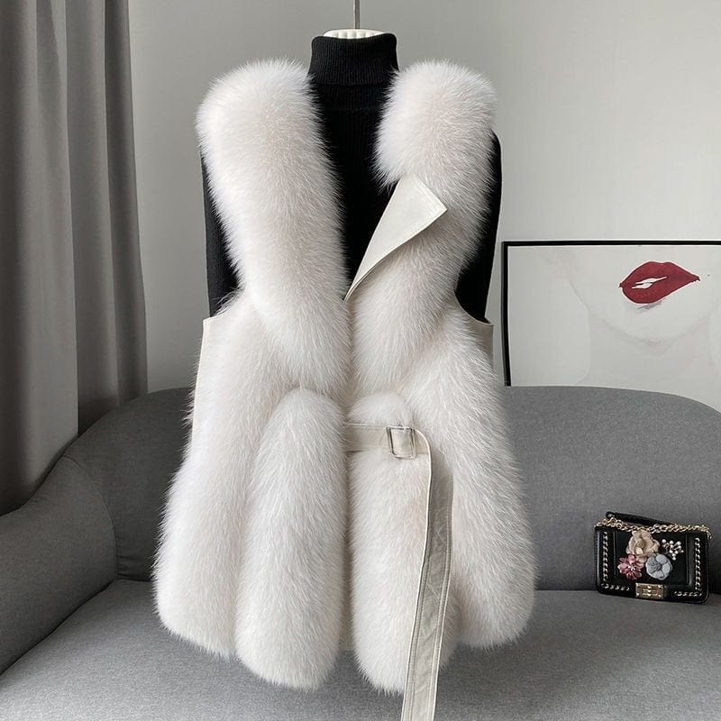 Gilet Fourrure Artificielle Zippé Chic pour Femme
