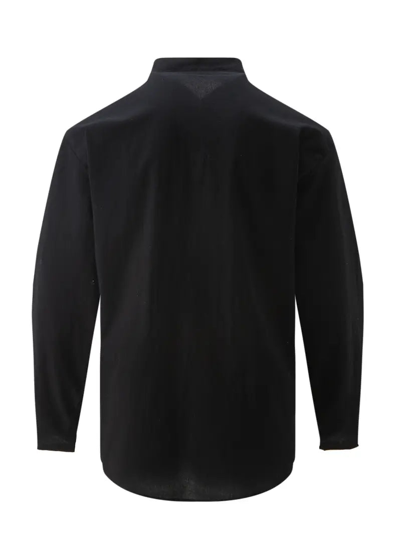 MaoFocus™ – Chemise Col Mao Homme Décontractée