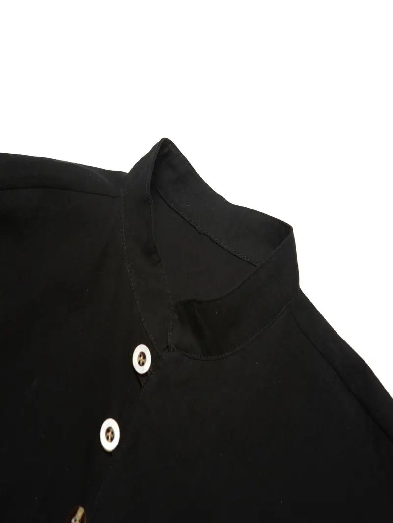 MaoFocus™ – Chemise Col Mao Homme Décontractée