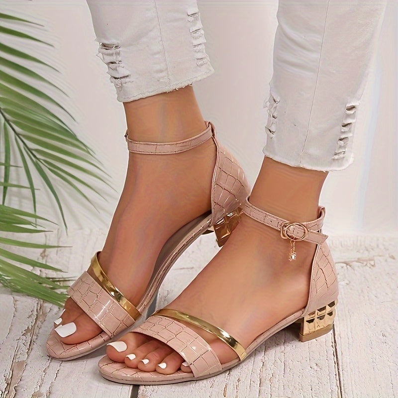 Marchelia™ – Sandales Femme Chic et Confortables à Talon Épais Été