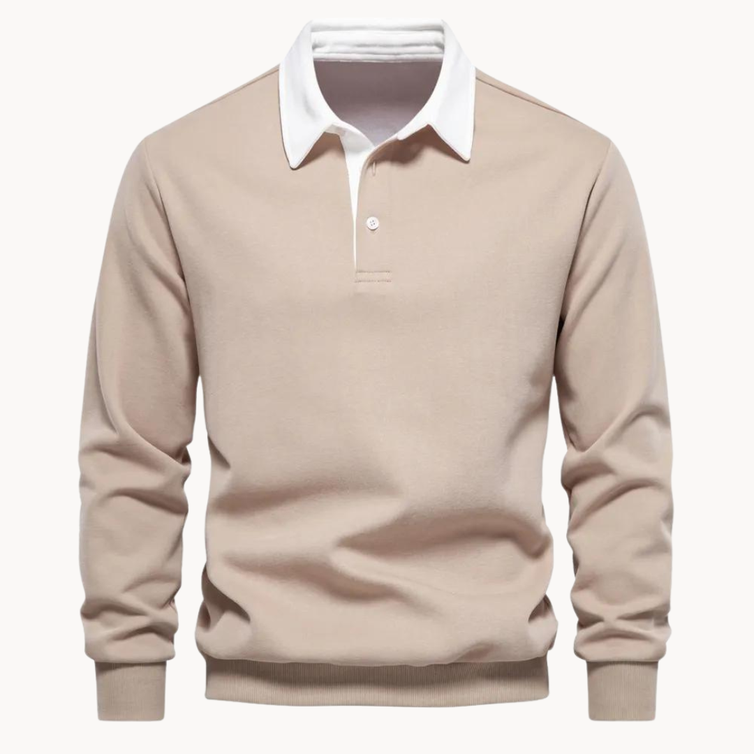Pull à capuche décontracté pour homme avec col polo