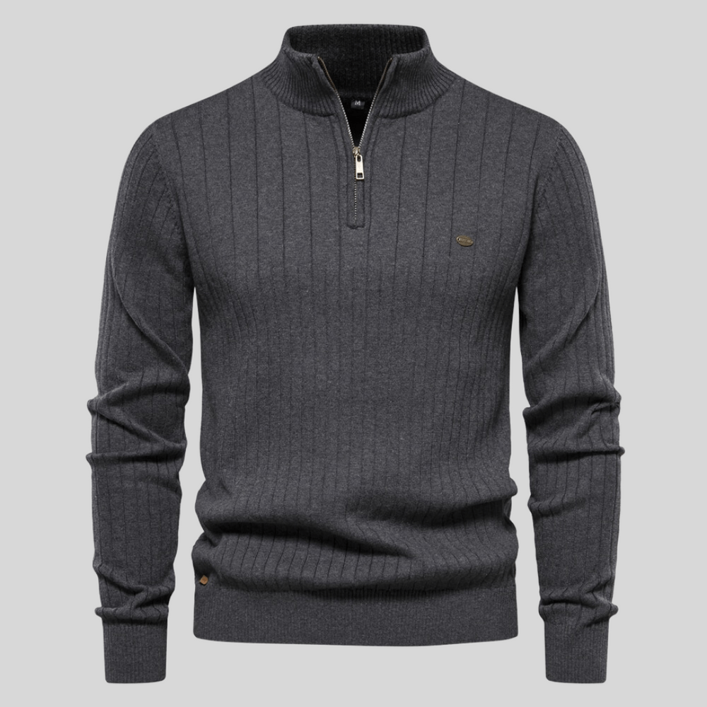 Pull Homme Printemps Col Zip Réversible