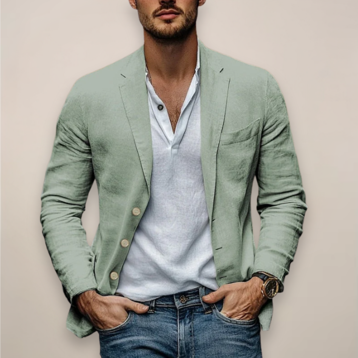 Blazer Homme Décontracté Été Style Moderne