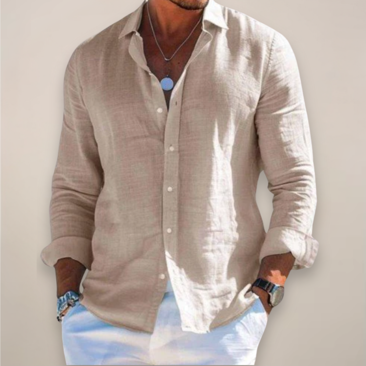 Chemise Homme Décontractée à Manches Longues Boutons