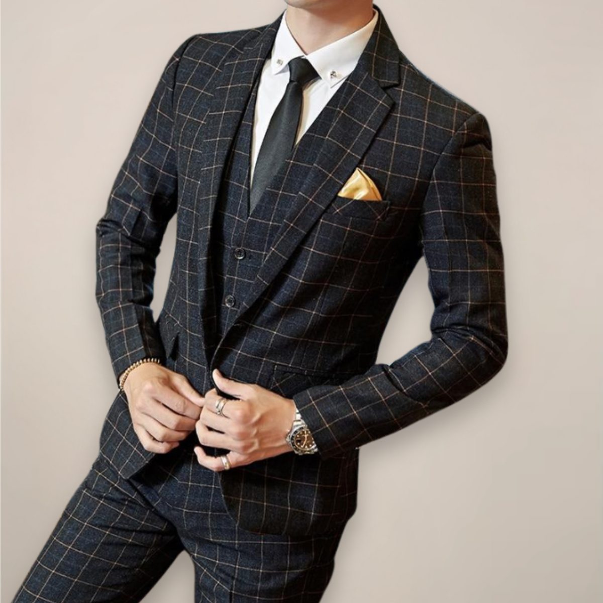 Costume Smoking Tweed pour Homme Élégant