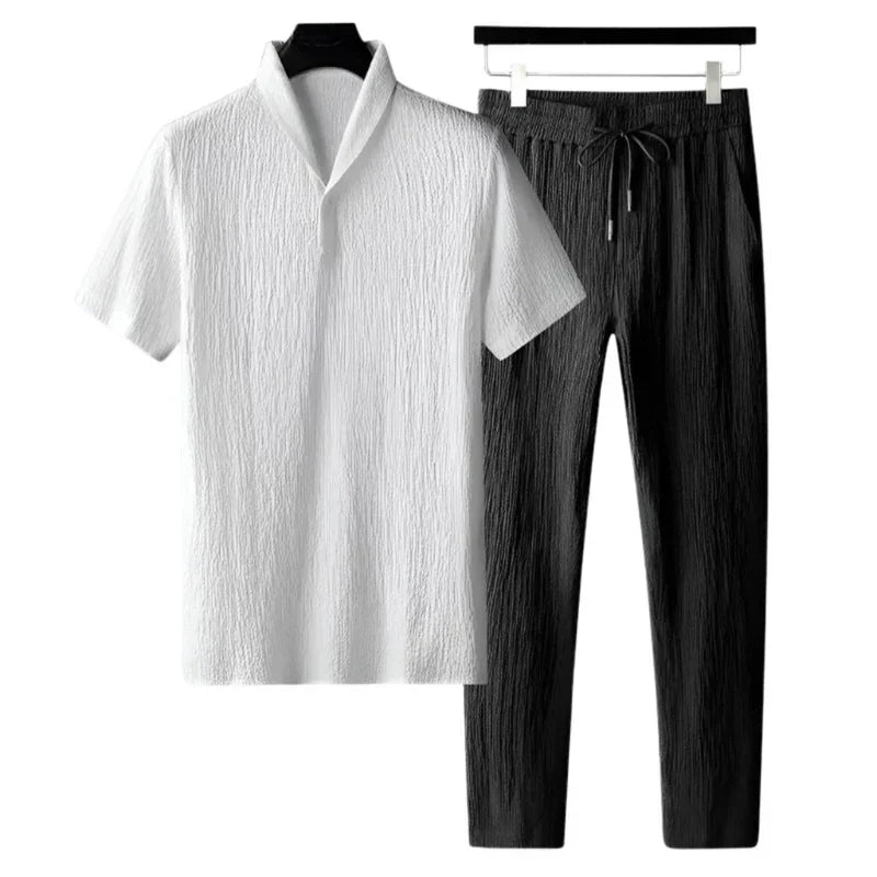 Costume Homme Été Coton - Polo et Pantalon Classique