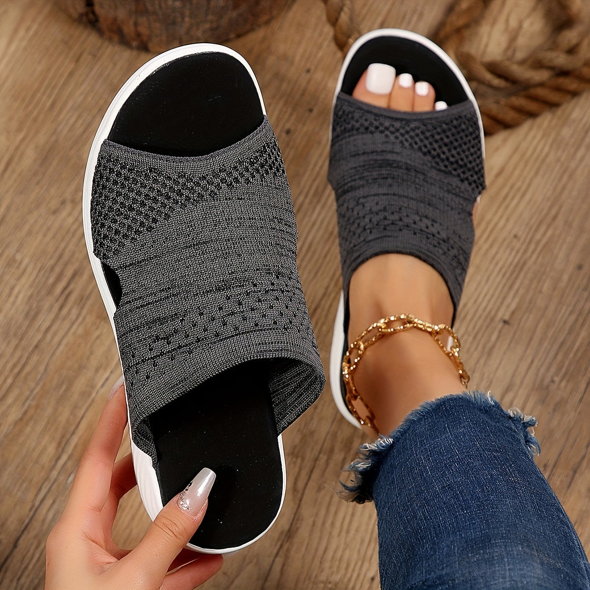 Milyora™ – Sandales Femme Confort à Talon Compensé Respirantes