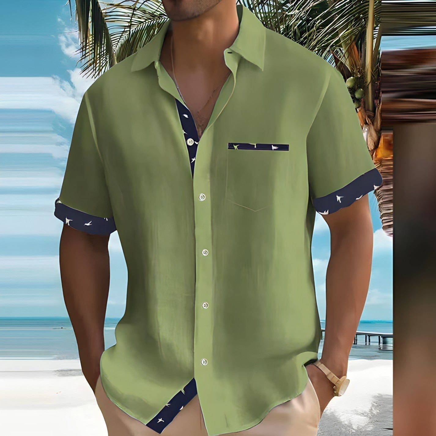 Chemise Homme Lin Coton Léger Été