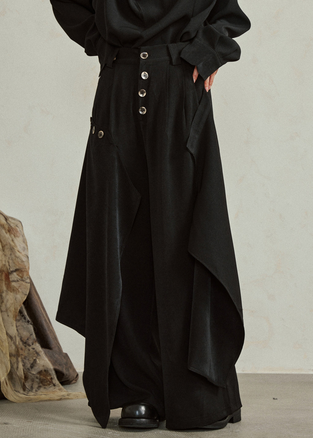 Pantalon noir coton confortable à poches pour hiver - EasyApparels