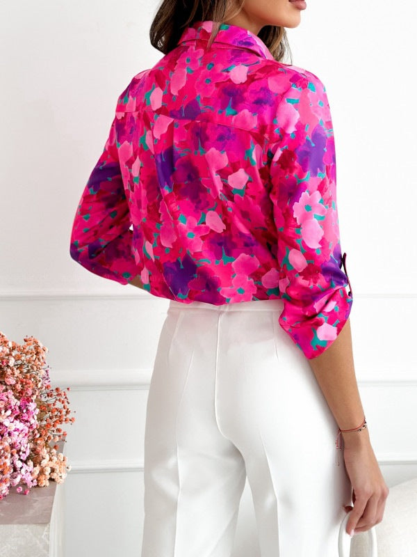 Monika™ – Chemisier Femme Chic avec Motif Abstrait Élégant et Confortable