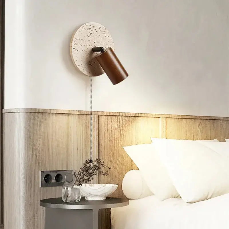 Monovia™ – Applique Murale LED Bois & Métal Marron Beige Design Moderne