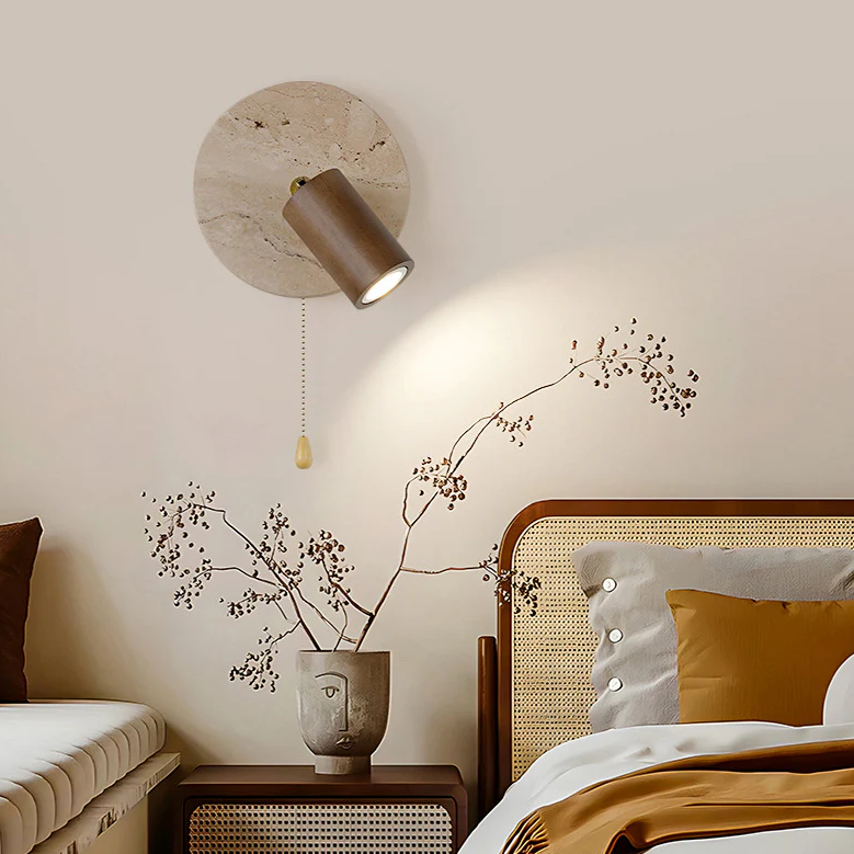 Monovia™ – Applique Murale LED Bois & Métal Marron Beige Design Moderne