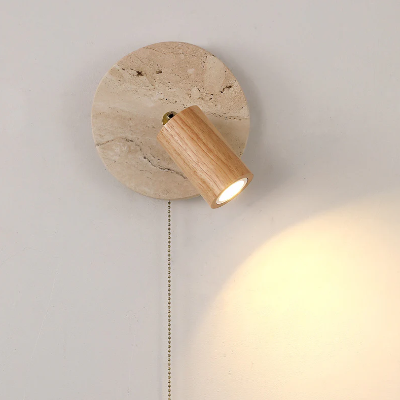 Monovia™ – Applique Murale LED Bois & Métal Marron Beige Design Moderne