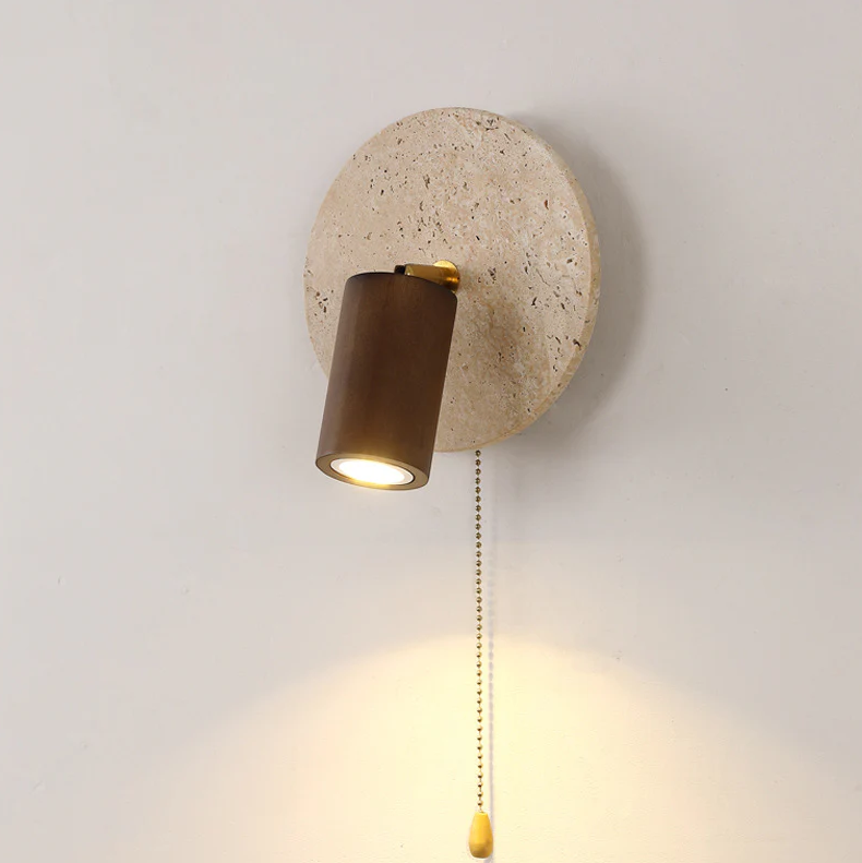Monovia™ – Applique Murale LED Bois & Métal Marron Beige Design Moderne