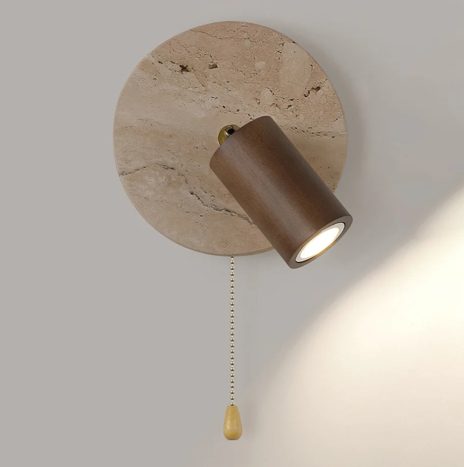 Monovia™ – Applique Murale LED Bois & Métal Marron Beige Design Moderne
