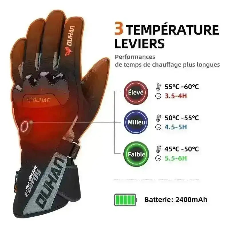 Moto™ – Gants de moto chauffant électriques imperméables