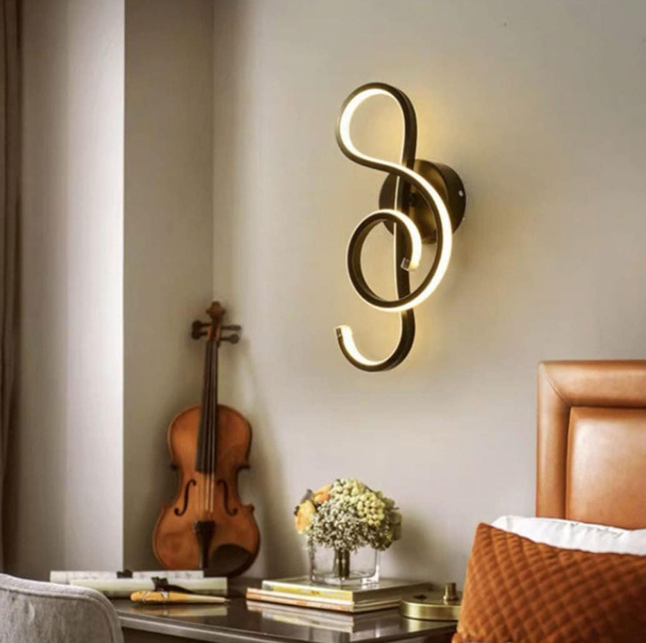 Musaria™ – Applique Murale LED Noire Design Original avec Lumière Chaude