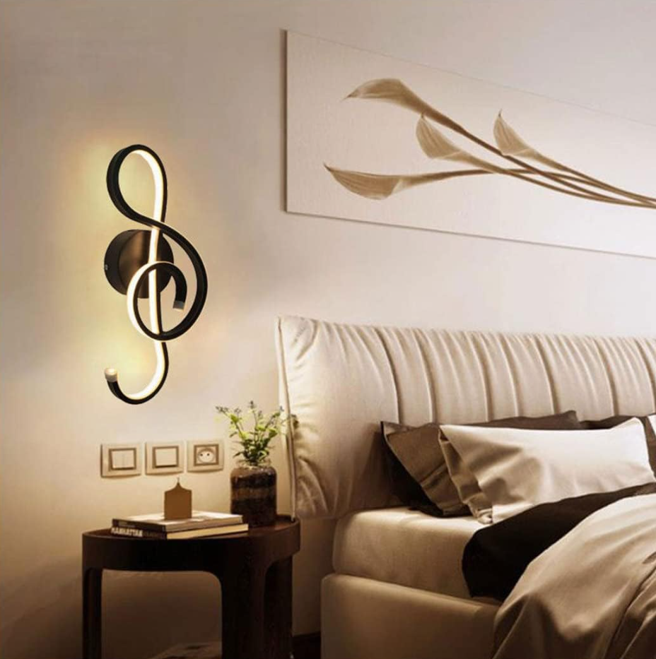 Musaria™ – Applique Murale LED Noire Design Original avec Lumière Chaude