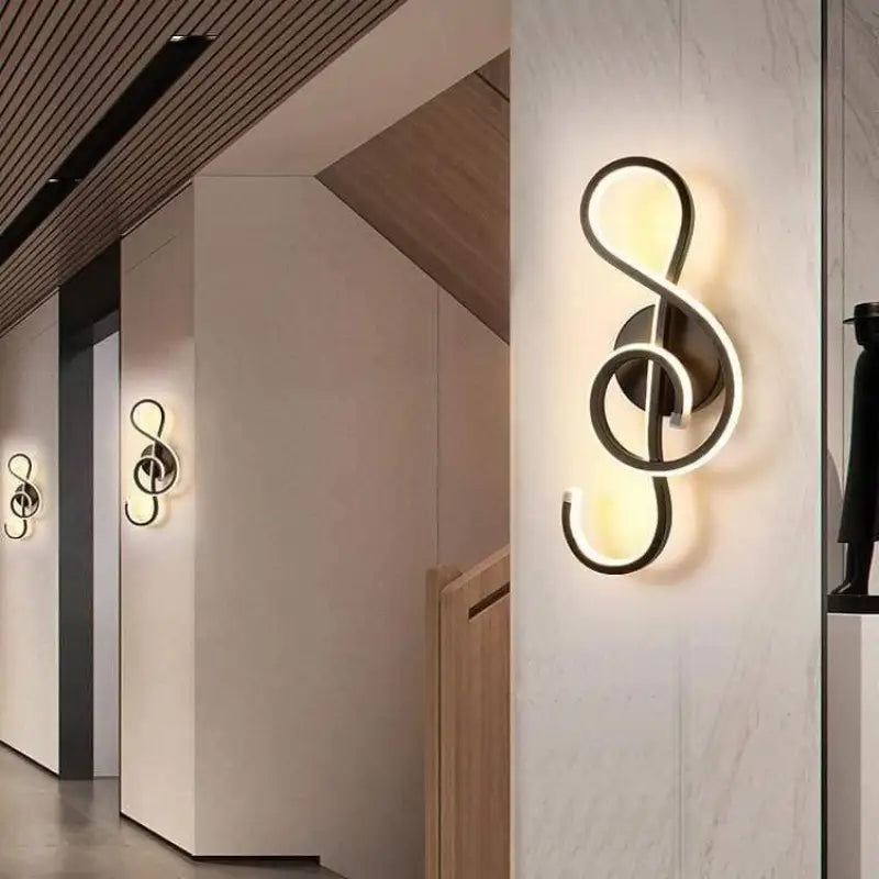 Musaria™ – Applique Murale LED Noire Design Original avec Lumière Chaude