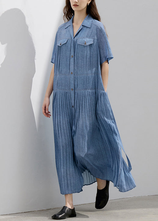 Détendu Jean Décontracté Robe Bleu Clair - EasyApparels