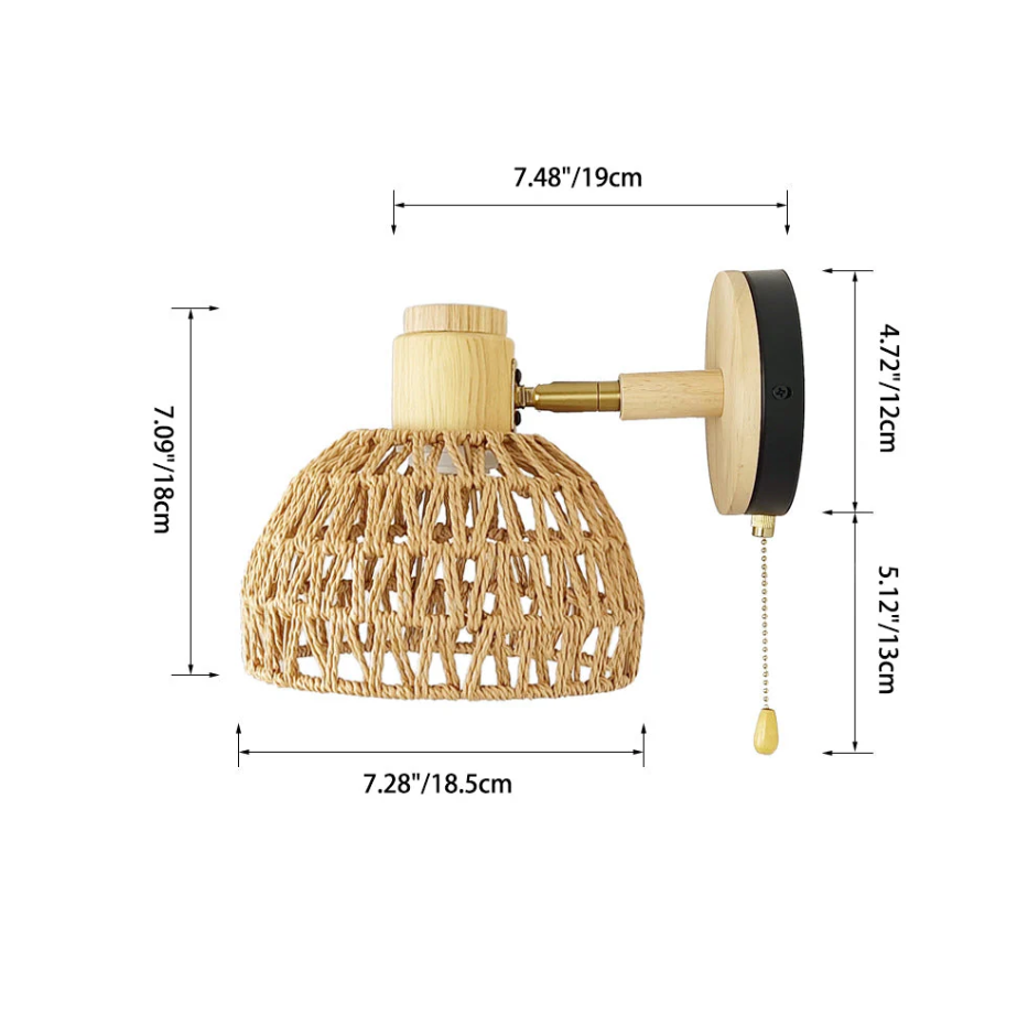 Naturis™ – Applique Murale LED Bois & Métal Beige Style Vintage Scandinave