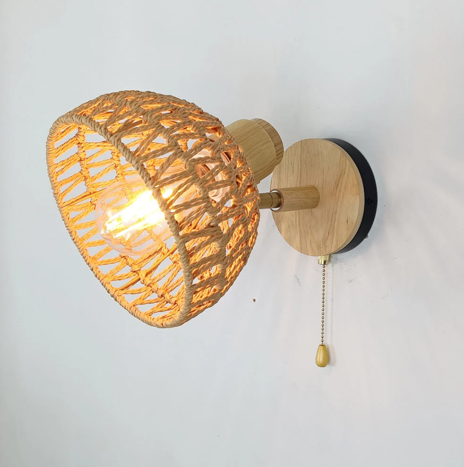 Naturis™ – Applique Murale LED Bois & Métal Beige Style Vintage Scandinave