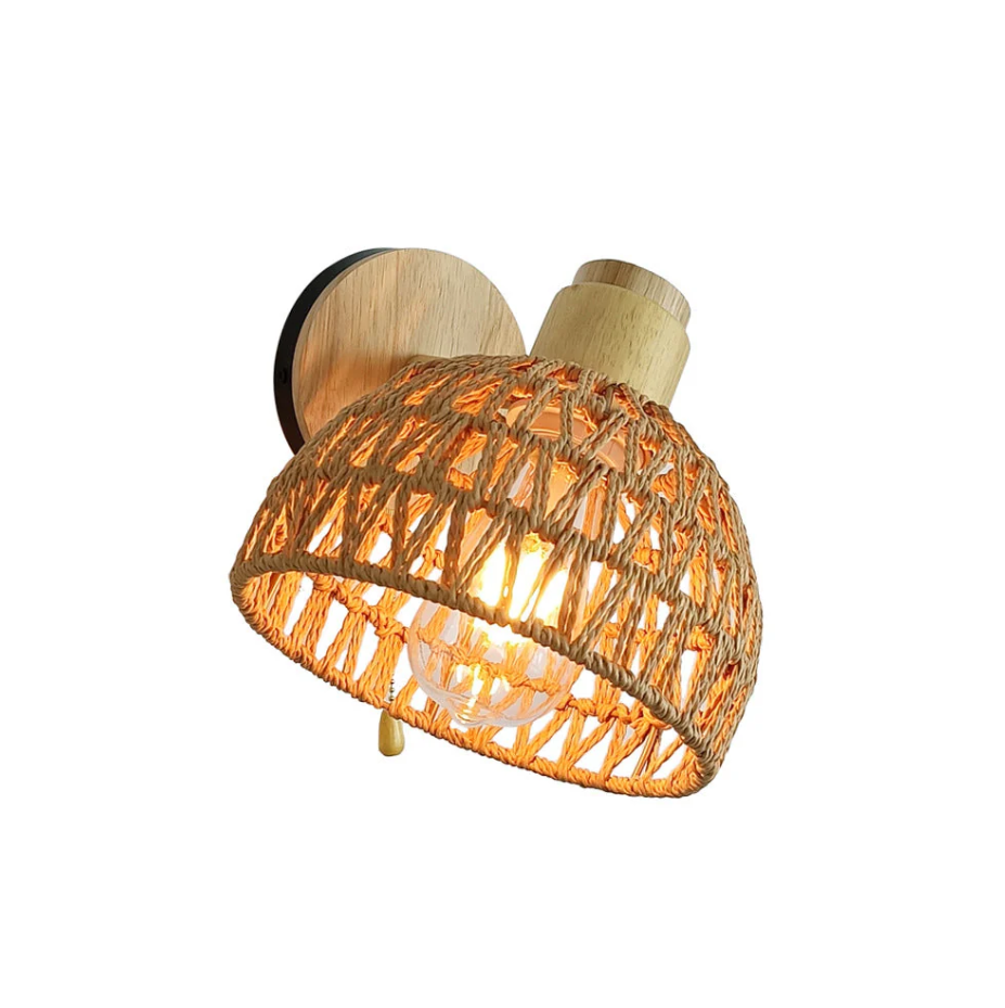 Naturis™ – Applique Murale LED Bois & Métal Beige Style Vintage Scandinave