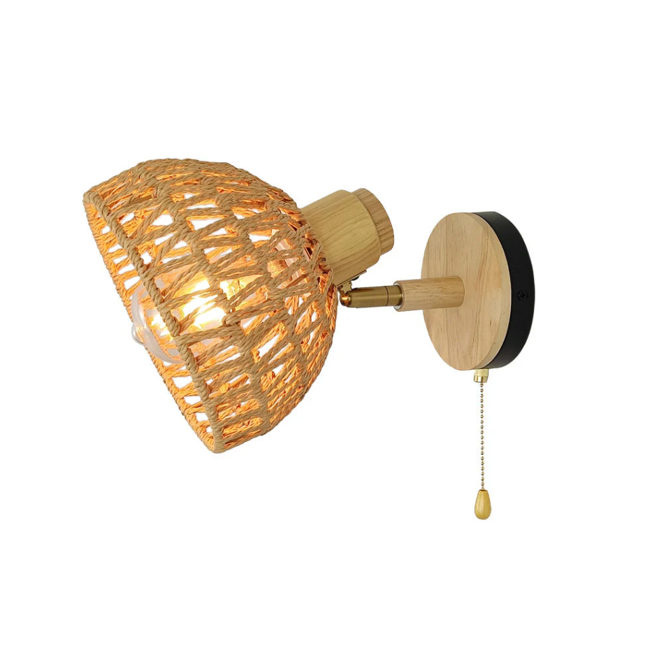 Naturis™ – Applique Murale LED Bois & Métal Beige Style Vintage Scandinave