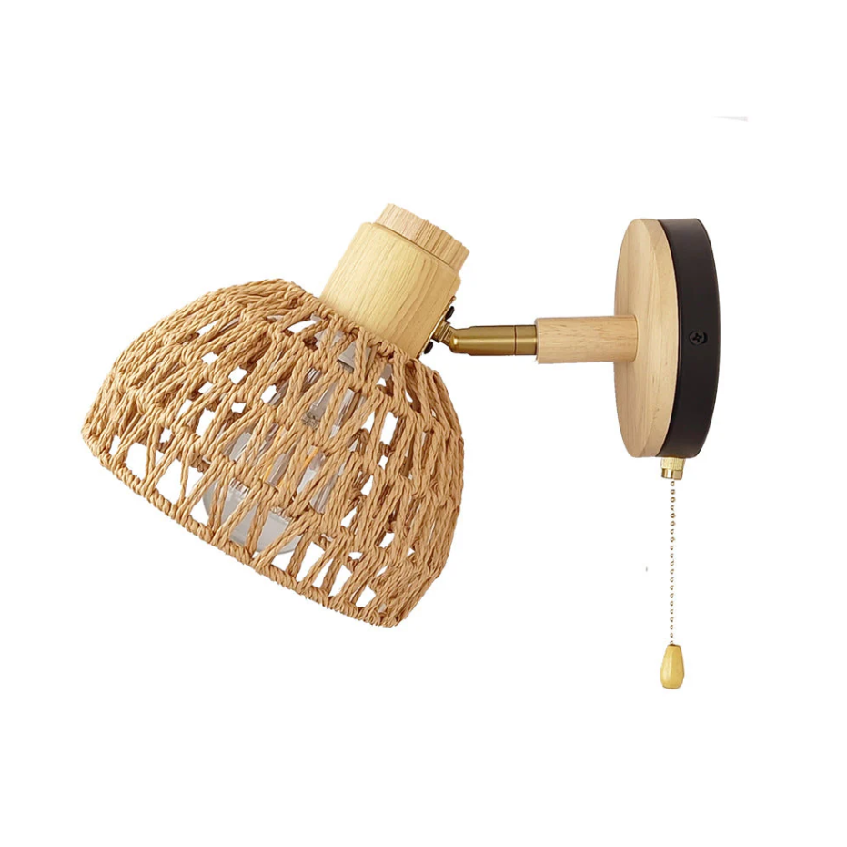 Naturis™ – Applique Murale LED Bois & Métal Beige Style Vintage Scandinave