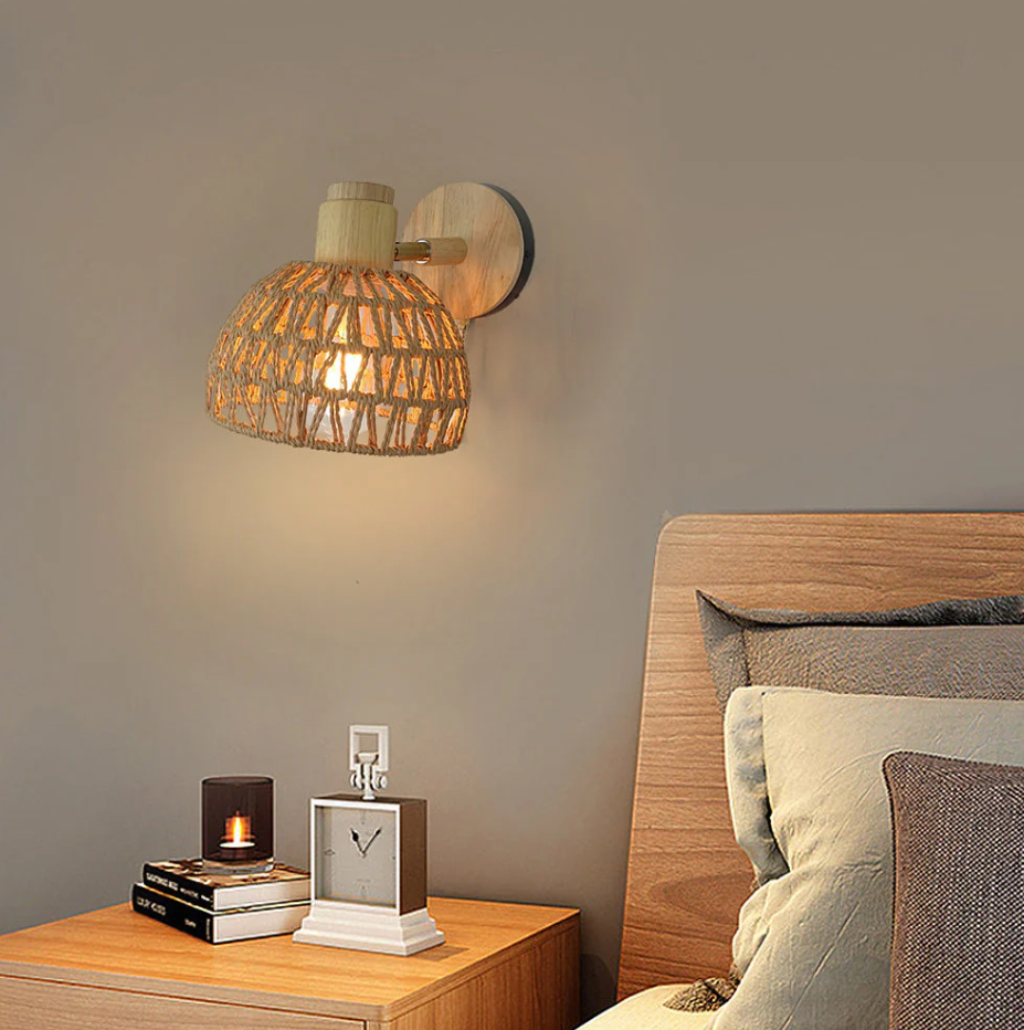 Naturis™ – Applique Murale LED Bois & Métal Beige Style Vintage Scandinave