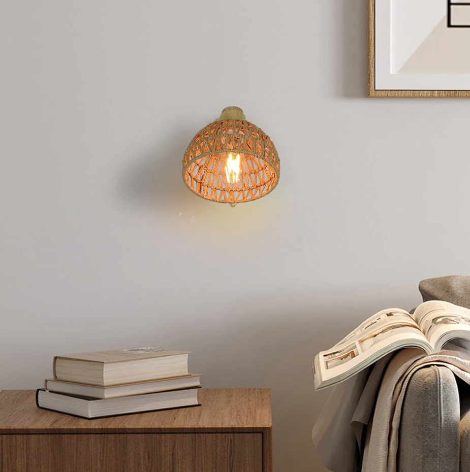 Naturis™ – Applique Murale LED Bois & Métal Beige Style Vintage Scandinave