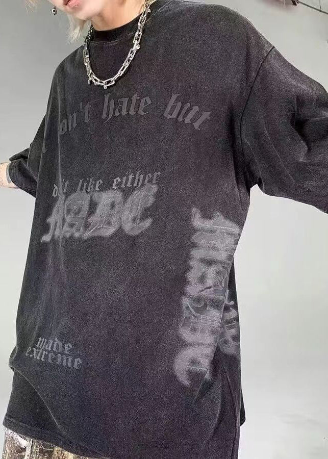 Grandes chemises en coton pour homme à manches courtes avec impressions de lettres noires - EasyApparels