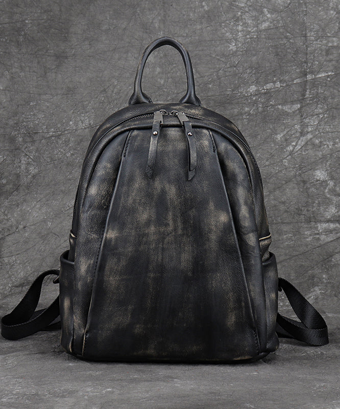 Grand sac à dos cuir noir robuste et spacieux - EasyApparels