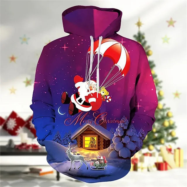 Sweat à capuche hiver homme manches longues chaud et confortable