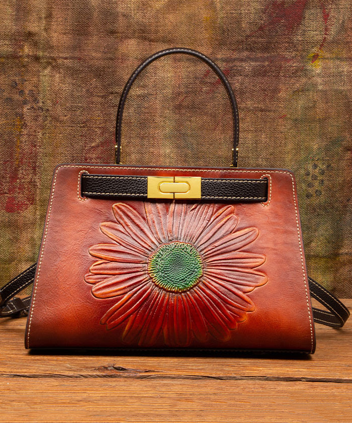 Retro Leather Messenger Bag Brown - EasyApparels