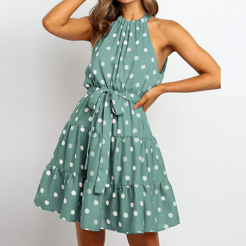 Variant image for Layla™ – Robe d'Été Femme Chic à Pois avec Jupe Volante Ajustable-11