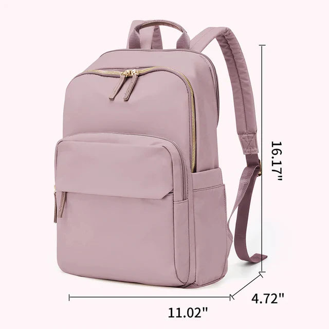 Sac à dos cuir brun avec poches multiples et bretelles réglables